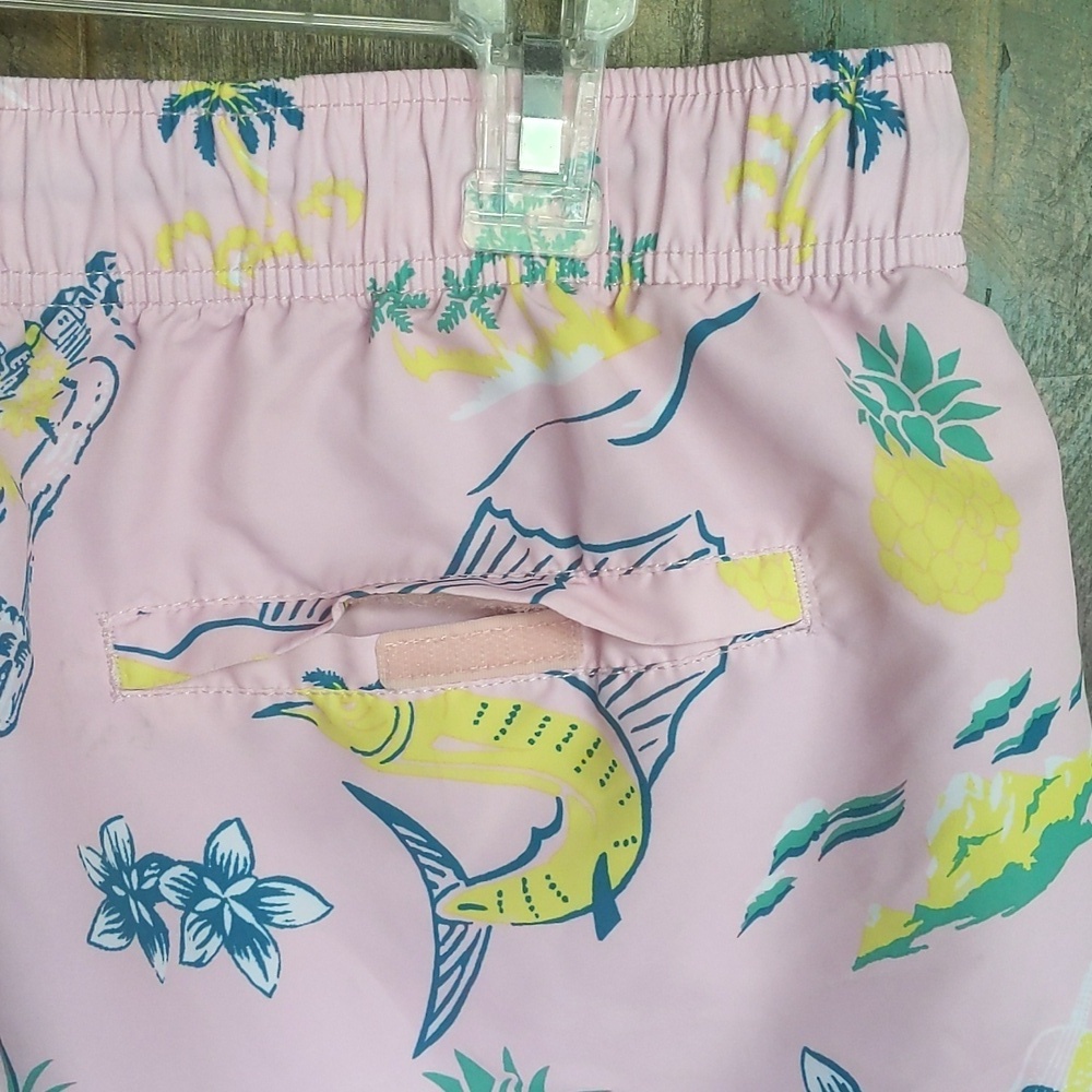 Nautica Pale Orchid Island Scene Print Swim Trunks - Men's XL - Picture 4 of 5